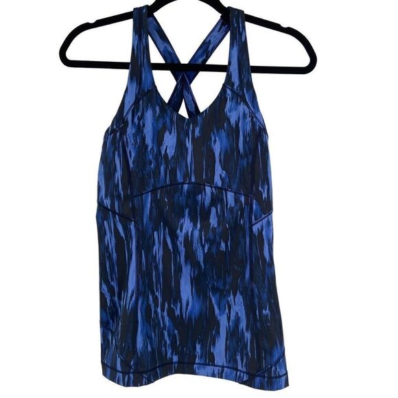Lululemon Kanto Catch Me Tank Top Blue/Black Size 6 - Picture 3 of 9